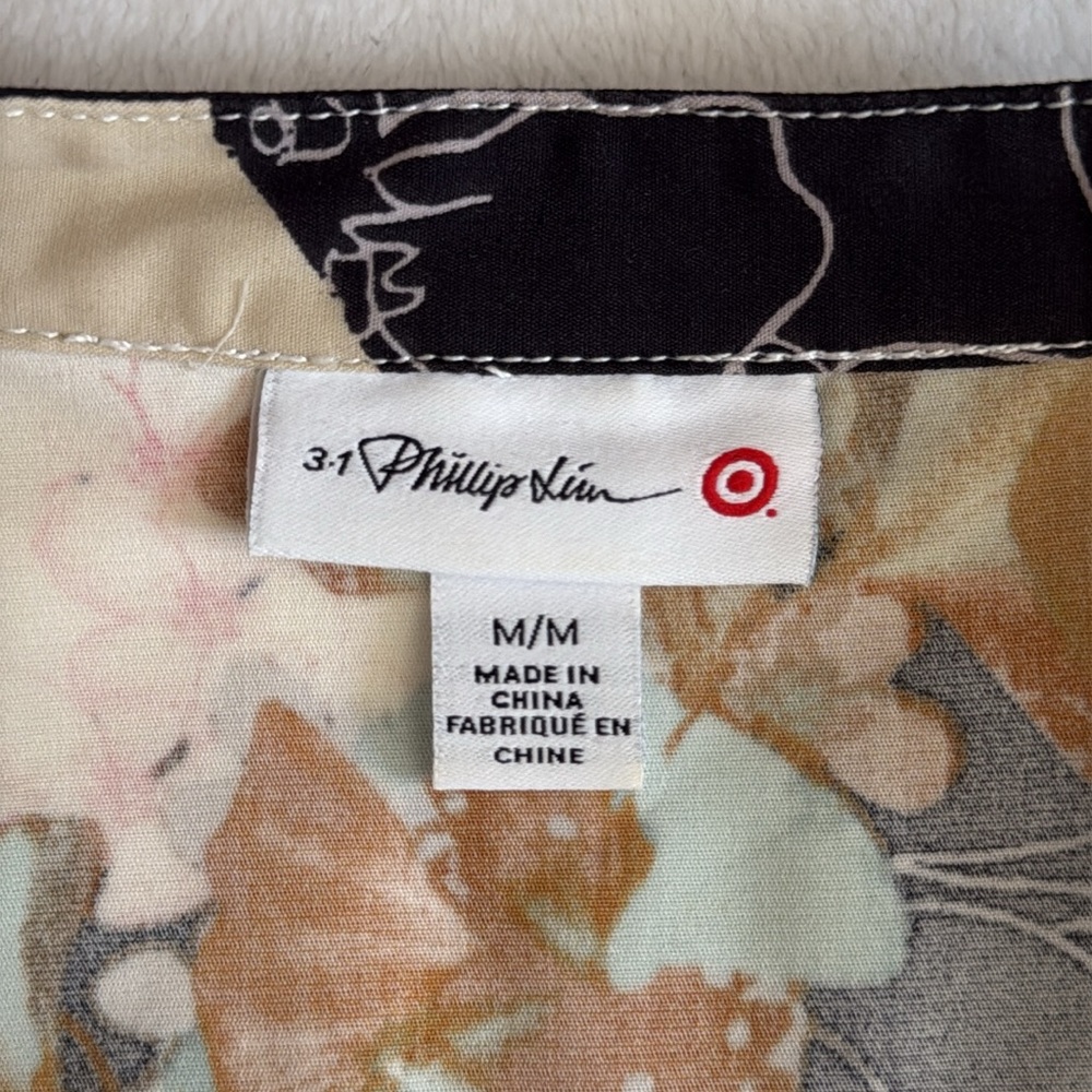 3.1 Phillip Lim x Target | Zip Front Woven Shirt Dress Paper Floral Print (M) - Picture 10 of 16